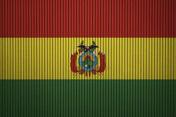 Bolívia Beton Falon Festett Zászlaja — Stock Fotó