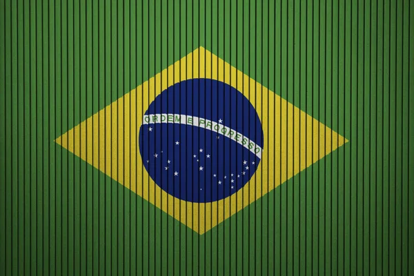 Bandeira Pintada Brasil Parede Concreto — Fotografia de Stock