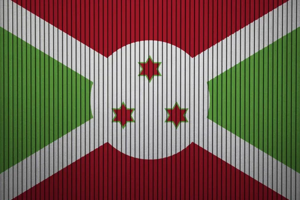 Χειροποίητη Σημαία Του Μπουρούντι Στον Τσιμεντένιο Τοίχο — Φωτογραφία Αρχείου