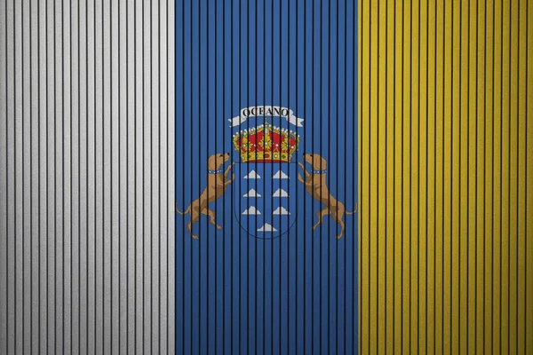 Painted Flag Canary Islands Concrete Wall — Stock Photo, Image