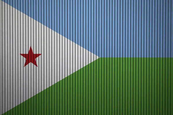 Malovaný Vlajka Džibutsko Betonovou Zeď — Stock fotografie