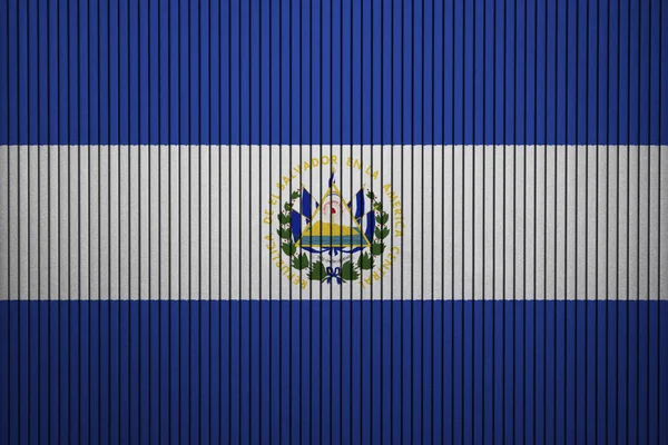 Χειροποίητη Σημαία Του Σαλβαδόρ Στο Τσιμεντένιο Τοίχο — Φωτογραφία Αρχείου