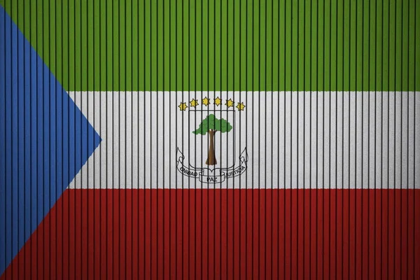 Egyenlítői Guinea Beton Falon Festett Zászlaja — Stock Fotó