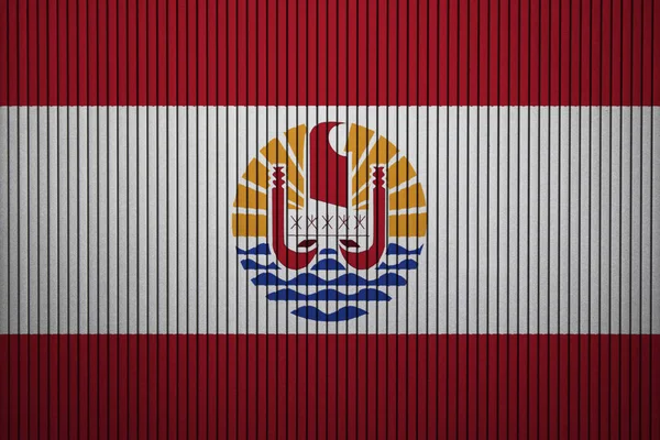 Bandera Pintada Polinesia Francesa Pared Hormigón —  Fotos de Stock