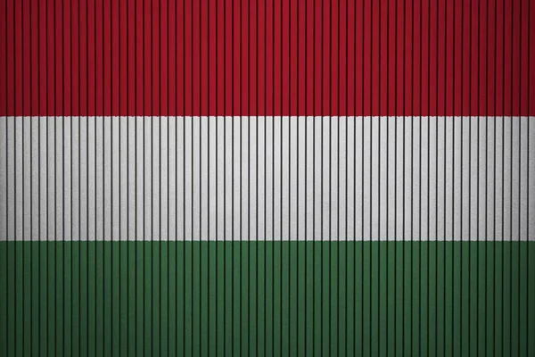 Χειροποίητη Σημαία Της Ουγγαρίας Στο Τσιμεντένιο Τοίχο — Φωτογραφία Αρχείου