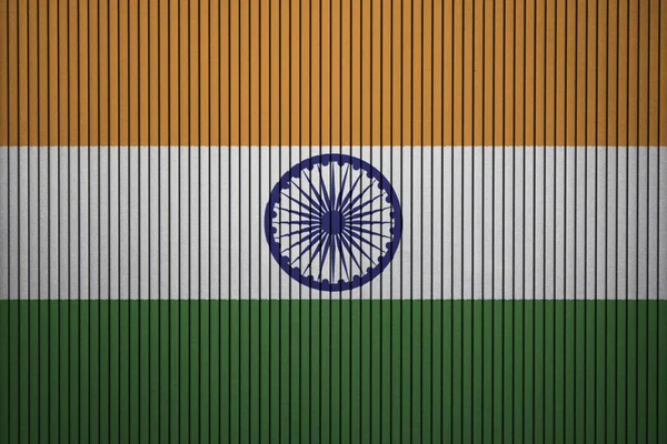 コンクリートの壁にインドの国旗を塗り — ストック写真