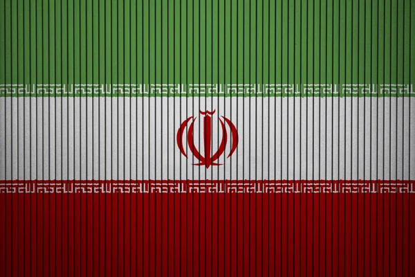 Bandeira Pintada Irã Parede Concreto — Fotografia de Stock