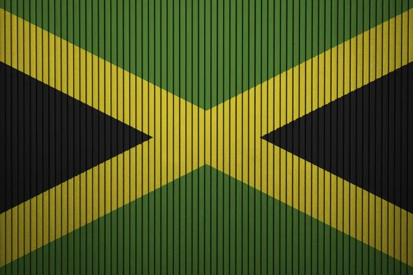 Bemalte Jamaikanische Flagge Der Betonwand — Stockfoto