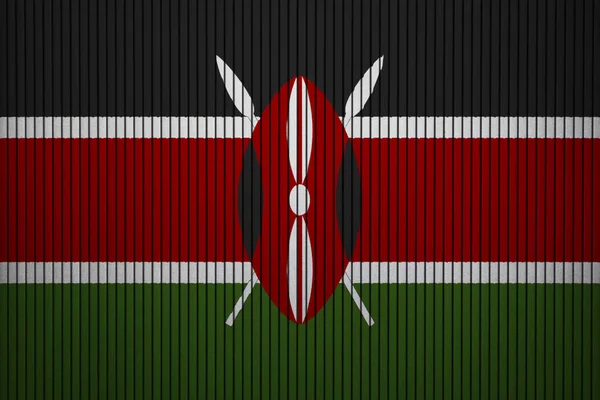 Drapeau Peint Kenya Sur Mur Béton — Photo