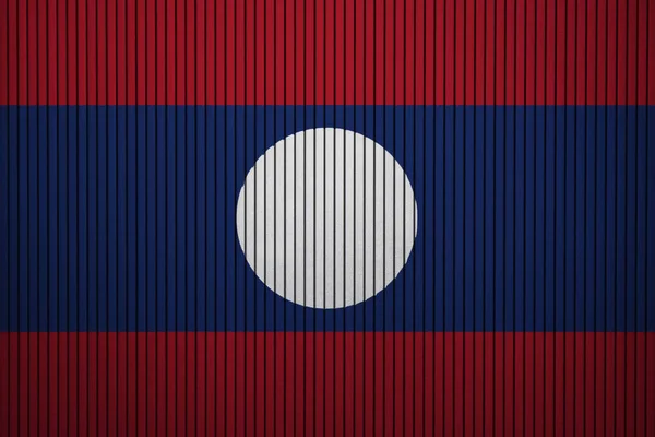 Laotische Flagge Auf Betonwand Gemalt — Stockfoto