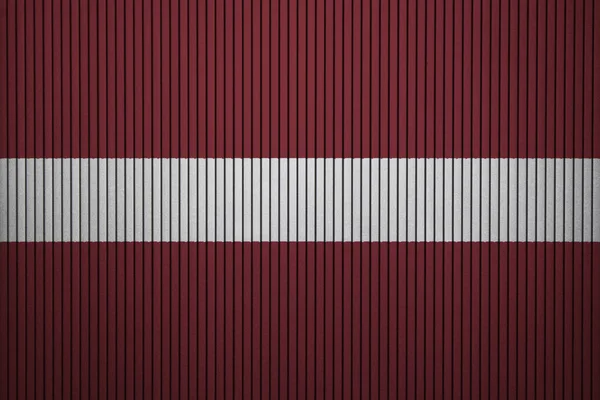 Χειροποίητη Σημαία Της Λεττονίας Στον Τσιμεντένιο Τοίχο — Φωτογραφία Αρχείου