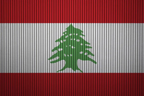 Painted Flag Lebanon Concrete Wall — Stock Photo, Image