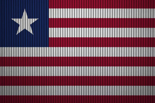 Libéria Beton Falon Festett Zászlaja — Stock Fotó