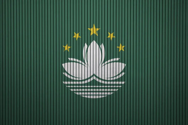 Bemalte Macau Flagge Der Betonwand — Stockfoto