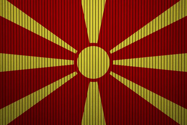 Painted Flag Macedonia Concrete Wall — Stock Photo, Image