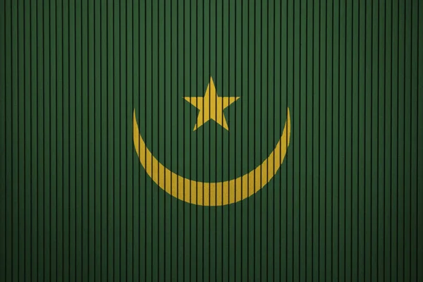 Χειροποίητη Σημαία Της Μαυριτανίας Στον Τσιμεντένιο Τοίχο — Φωτογραφία Αρχείου