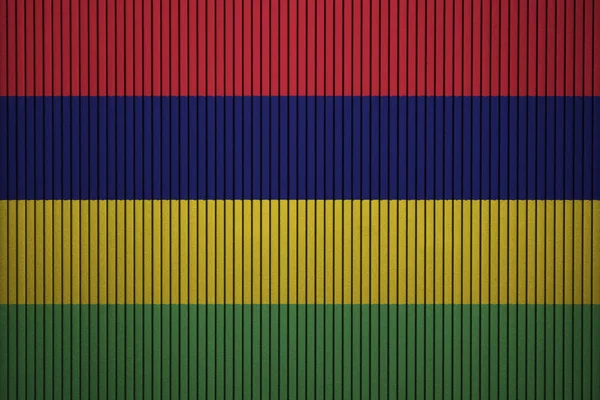 Malovaný Vlajka Mauricia Betonovou Zeď — Stock fotografie
