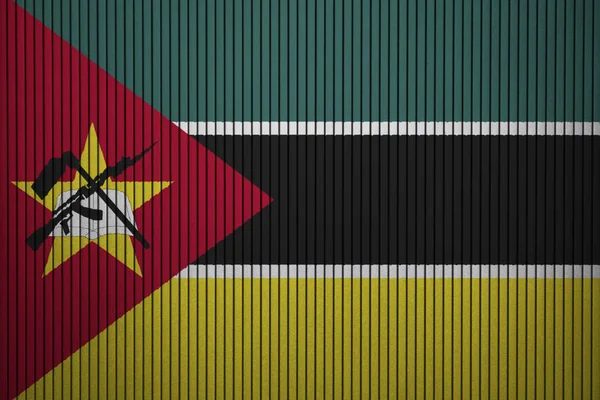 Bandeira Pintada Moçambique Parede Concreto — Fotografia de Stock