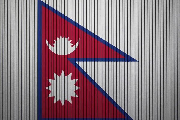 Malowane Flaga Nepalu Betonowej Ścianie — Zdjęcie stockowe