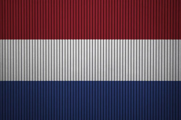 荷兰的被绘的旗子在水泥墙壁 — 图库照片