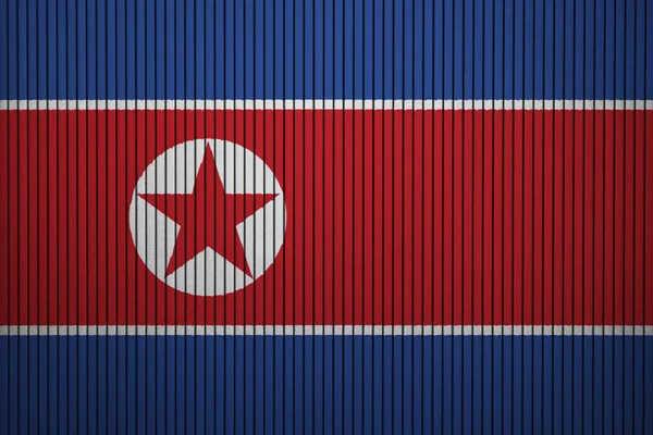 Painted flag of North Korea on the concrete wall