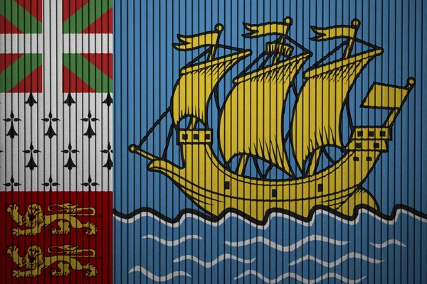 Прапор Сен Мікелон Бетонні Стіни Пофарбовані — стокове фото