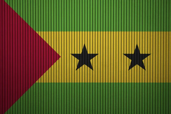 Bandeira Pintada São Tomé Príncipe Parede Concreto — Fotografia de Stock