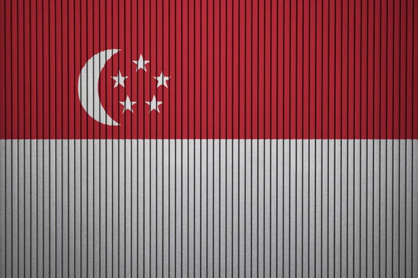 Painted Flag Singapore Concrete Wall — 图库照片
