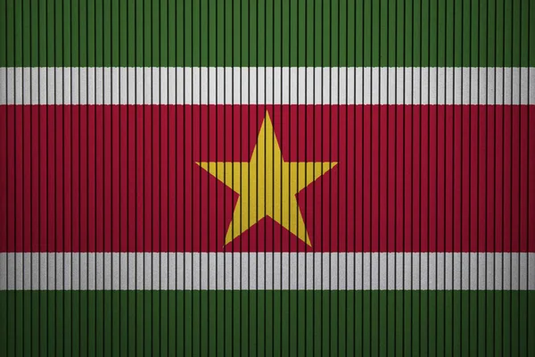 Geschilderde Vlag Van Suriname Betonnen Muur — Stockfoto