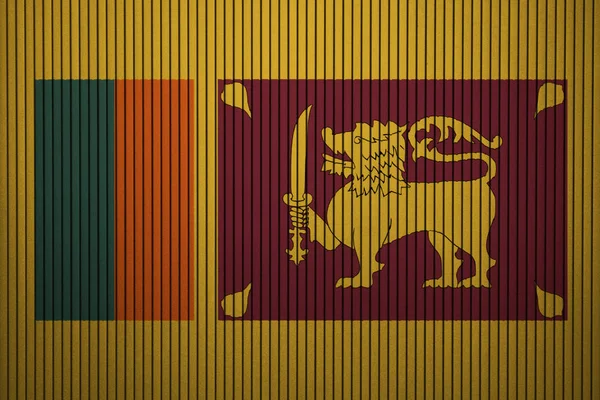 Χειροποίητη Σημαία Της Σρι Λάνκα Στο Τσιμεντένιο Τοίχο — Φωτογραφία Αρχείου