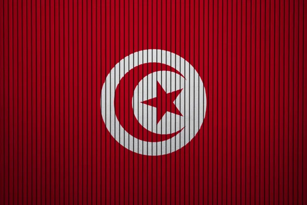 Bandeira Pintada Tunísia Parede Concreto — Fotografia de Stock