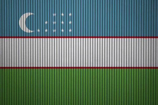 Bandera Pintada Uzbekistán Muro Hormigón —  Fotos de Stock