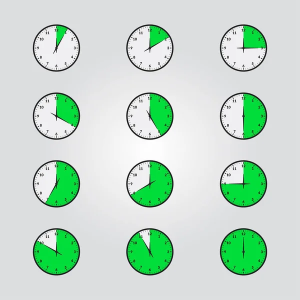 Часы Временного Интервала Набор Векторов Обратного Отсчета Времени — стоковый вектор