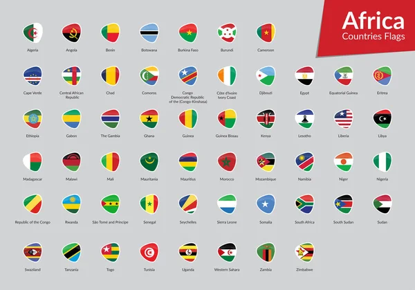 Colección Iconos Bandera Países Africanos — Archivo Imágenes Vectoriales