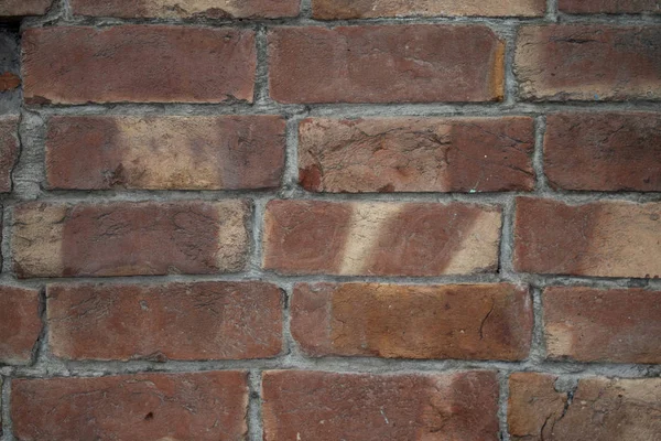 Destroyed Brick Wall Red Texture Grunge Background — Stock Photo, Image