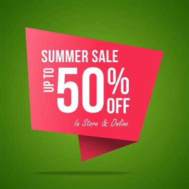 Yaz satışı %50'ye varan Kapalı şablon tasarımı, Yaz satış afiş şablonu, şemsiyeli yaz plajı arka planının havadan görünümü, mevsimlik tasarımınız için Promosyon rozeti.