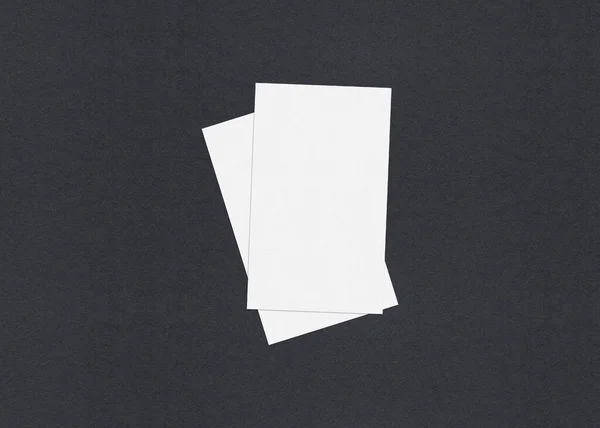 Blank White Wizytówki Mockup Stosy Szarym Teksturowanym Tle Papieru — Zdjęcie stockowe