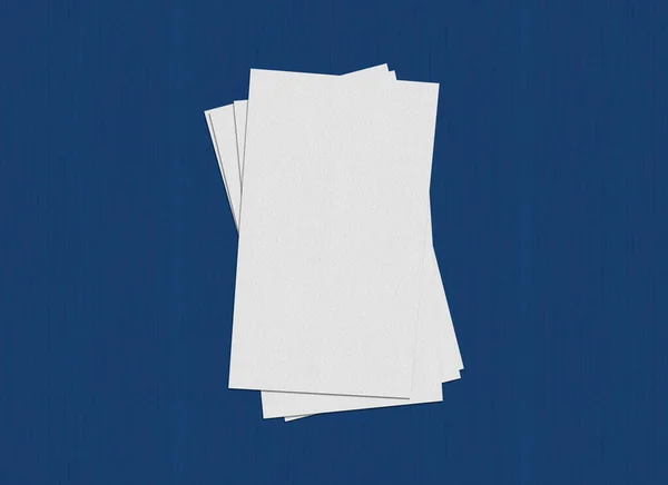 Dökümlü Kağıt Arka Planında Boş Beyaz Kartvizit Düzenleme Yığınları — Stok fotoğraf