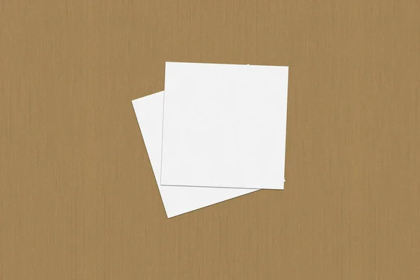 Blank White Wizytówki Stosy Makiety Teksturowanym Tle Papieru — Zdjęcie stockowe