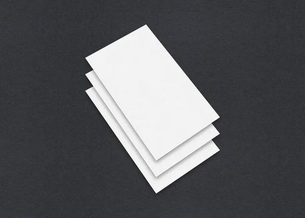 Blank White Wizytówki Mockup Stosy Szarym Teksturowanym Tle Papieru — Zdjęcie stockowe