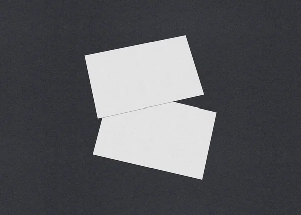 Blank White Wizytówki Mockup Stosy Szarym Teksturowanym Tle Papieru — Zdjęcie stockowe
