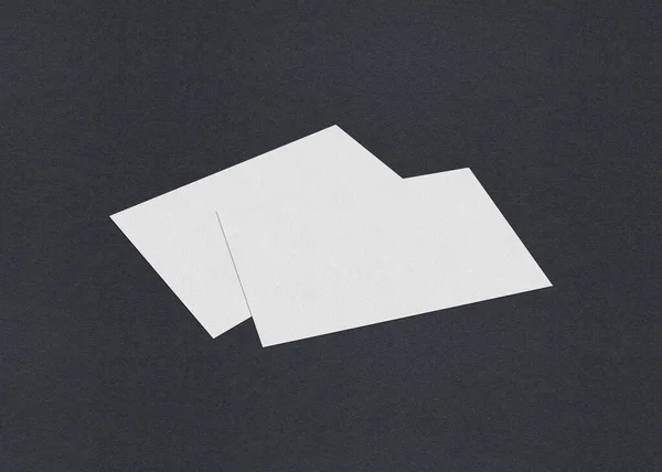 Blank White Wizytówki Mockup Stosy Szarym Teksturowanym Tle Papieru — Zdjęcie stockowe