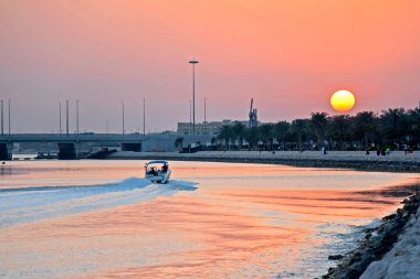 Doha Katar 'da gün batımı