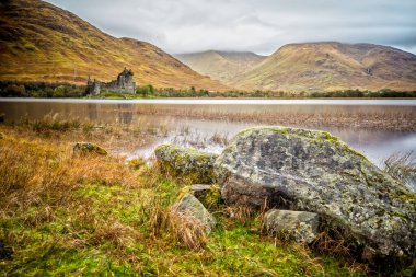 Kilchurn Şatosu Sonbaharda İskoçya 'da