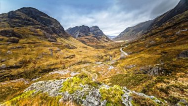 Glencoe 'daki Üç Kız Kardeş Panoraması, İskoçya' daki İskoçya