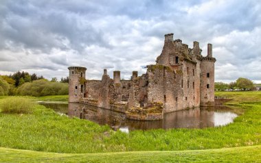 Dumfries 'deki Caerlaverock Şatosu ve İskoçya' daki Galloway Konseyi Bölgesi