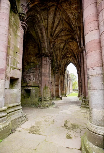 Intérieur Abbaye Melrose Aux Frontières Écossaises Écosse — Photo
