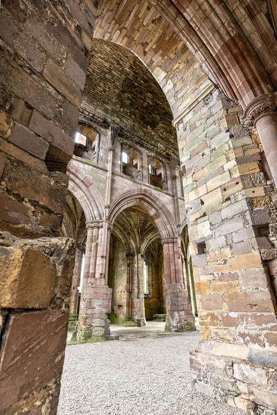 Interior Abadia Melrose Nas Fronteiras Escócia — Fotografia de Stock