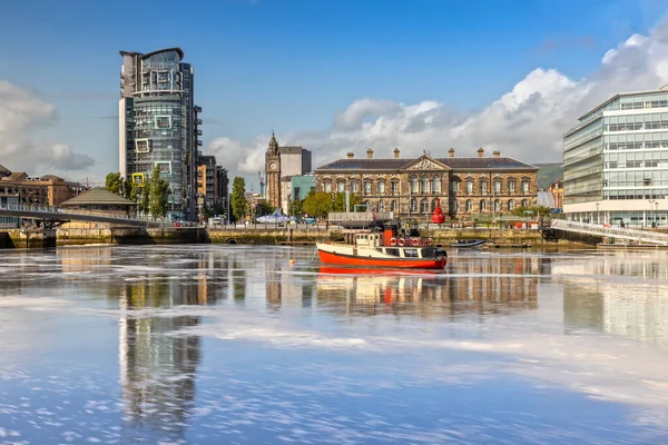 Custom House Lagan River Belfast Irlanda Norte — Fotografia de Stock