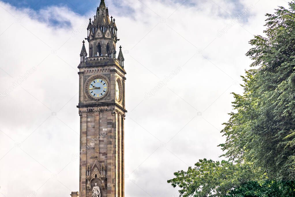 Albert Memorial Clock Tower in Belfast, Northern Ireland